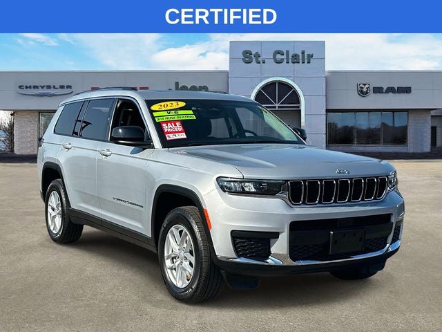 2023 Jeep Grand Cherokee L Laredo 4x4 in Silver Zynith — front three-quarter view