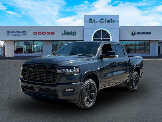 2026 RAM Ram 1500 RAM 1500 BIG HORN CREW CAB 4X4 5'7' BOX in Forged Blue Metallic Exterior Paint — front three-quarter view