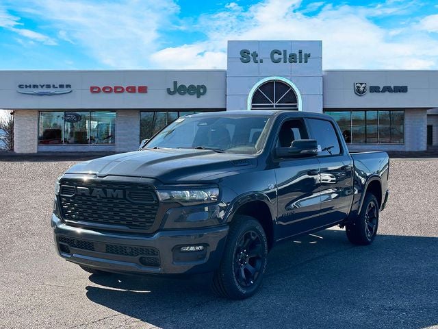 2026 RAM Ram 1500 RAM 1500 BIG HORN CREW CAB 4X4 5'7' BOX in Forged Blue Metallic Exterior Paint — front three-quarter view