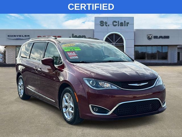 2019 Chrysler Pacifica Touring L Plus in Velvet Red Pearlcoat — front three-quarter view