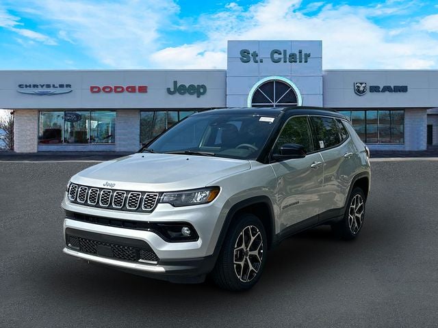 2026 Jeep Compass COMPASS LIMITED 4X4 in Silver Zynith Metallic Clear-Coat Exterior Paint — front three-quarter view