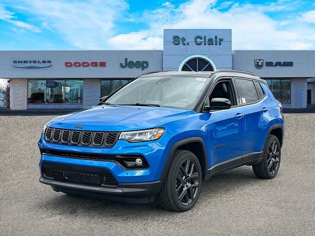 2026 Jeep Compass COMPASS LIMITED ALTITUDE 4X4 in Hydro Blue Pearl-Coat Exterior Paint — front three-quarter view