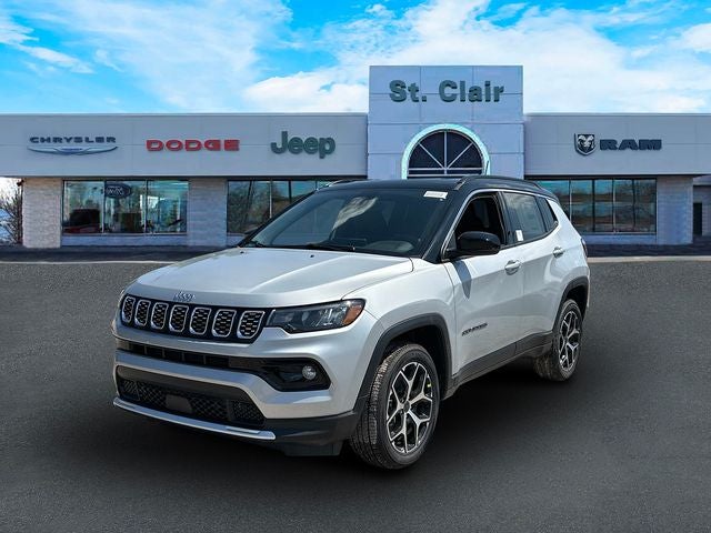 2026 Jeep Compass COMPASS LIMITED 4X4 in Silver Zynith Metallic Clear-Coat Exterior Paint — front three-quarter view