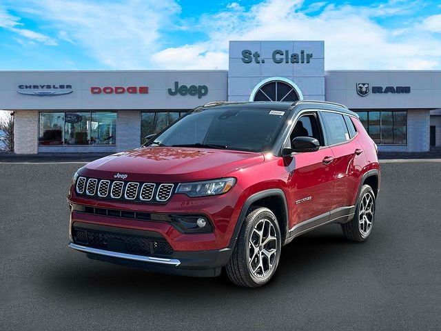 2026 Jeep Compass COMPASS LIMITED 4X4 in Red Hot Pearl-Coat Exterior Paint — front three-quarter view