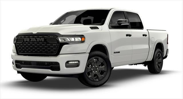 2026 RAM Ram 1500 RAM 1500 BIG HORN CREW CAB 4X4 5'7' BOX in Bright White Clear-Coat Exterior Paint — front three-quarter view