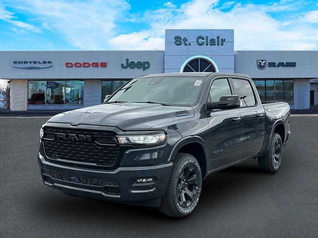 2026 RAM Ram 1500 RAM 1500 BIG HORN CREW CAB 4X4 5'7' BOX in Forged Blue Metallic Exterior Paint — front three-quarter view