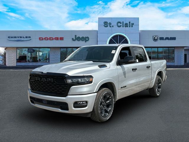 2026 RAM Ram 1500 RAM 1500 BIG HORN CREW CAB 4X4 5'7' BOX in Silver Zynith Exterior Paint — front three-quarter view