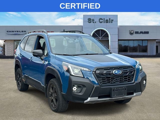 2023 Subaru Forester Wilderness in Geyser Blue — front three-quarter view