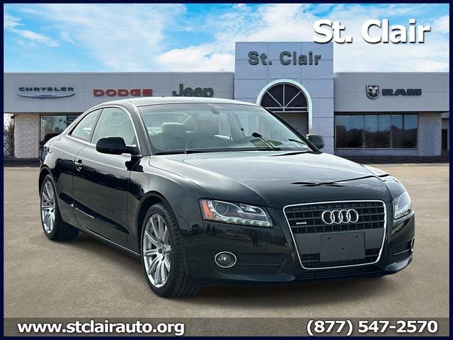 2011 Audi A5 2.0T Premium in Brilliant Black — front three-quarter view
